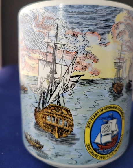 Vintage Gerzit W. Germany commemorative 300 Years of Germans in America Mug/Cup - Picture 3 of 10